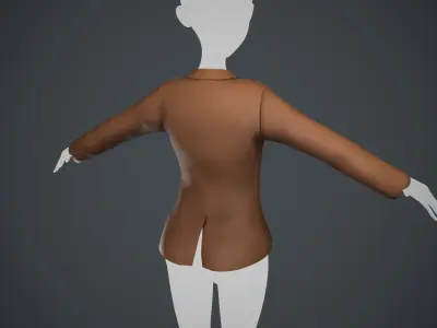 Female Brown Jacket Style 2 Low-poly 3D model