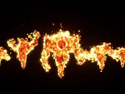 Fire elemental low-poly game engine ready 3D model Low-poly 3D model