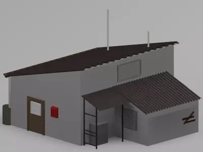 Model Home building Low-poly 3D model