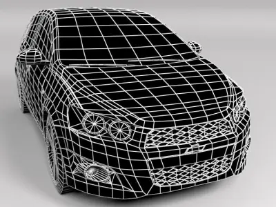 CHEVROLET AVEO  SONIC LOWPOLY Low-poly 3D model