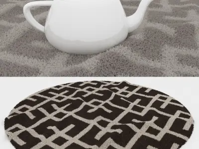 Round Rug Set 93 3D model