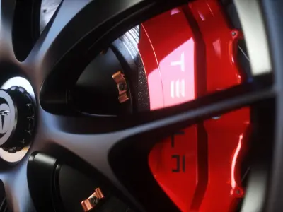 Sport Car Wheels Tesla Michelin Low-poly 3D model