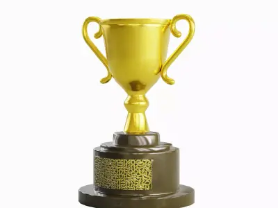Trophy Gold Award 04 Low-poly 3D model
