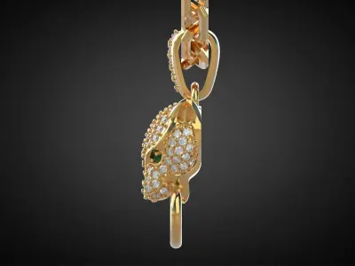 Panther gemstone pendant P13 3D print model