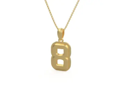 Model 1162 Number 8 Necklace Curved With Border 3D print model