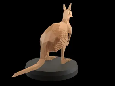 Parametric Kangaroo Low-poly 3D model purchase