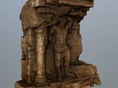 statue stone structure Low-poly 3D model