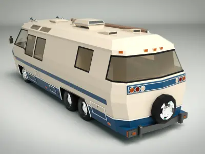 Low Poly Motorhome 04 Low-poly 3D model
