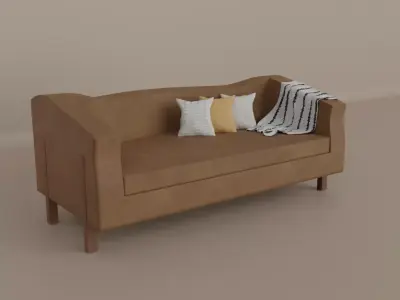 leather couch Free 3D model