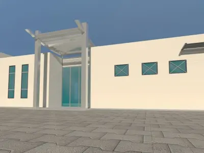 Sports Building Concept Design Low-poly 3D model