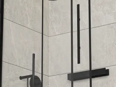 Shower cabin with partition 05 3D model