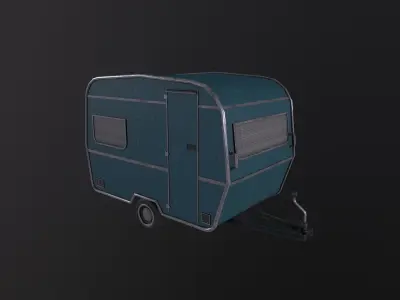 Caravan Trailer 3D Model Low-poly 3D model