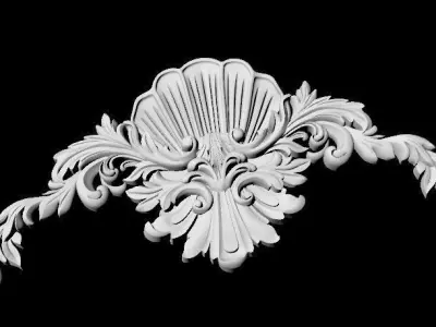 Central decor ornament for furniture 3D model 654