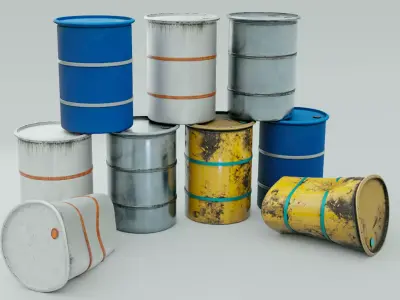Oil Barrel Low-poly 3D model Low-poly 3D model