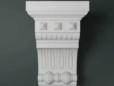 Corbel 004 - Georgian - Arrow and Fluted 3D model