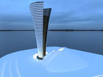 Futuristic  building   Low-poly 3D model