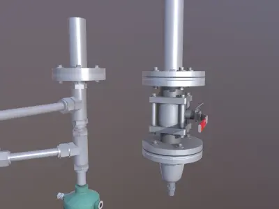 Valve and Flange Low-poly 3D model