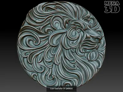 Lion basrelief Pack 240805 3D Model Collection
