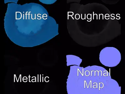 Aqua Ripple Disc model pack Low-poly 3D model