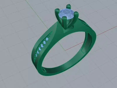 Elegant Diamond Ring Jewelry Gold 3D print model buy