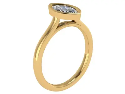 bezel setting marquise ring set of 3 3D print model