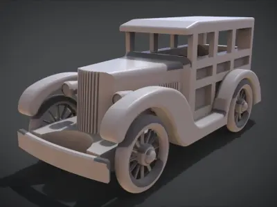 Toy Woody Wagon Low-poly 3D model