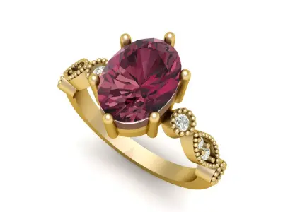 LUXURY ENGAGEMENT DIMOND RING 3D PRINTABLE MODEL 3D print model
