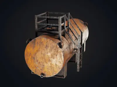 Old oil tank Low-poly 3D model