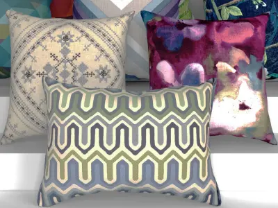 Pillow set decorative pillows - decorative pillows 3D model