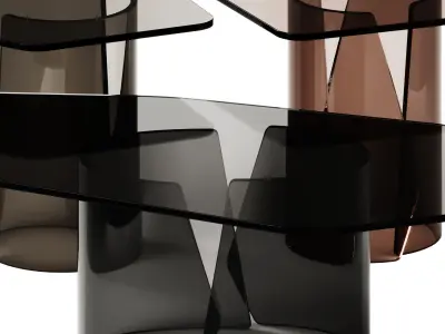 Luxury Living Group Cross Coffee and Side Tables 3D model