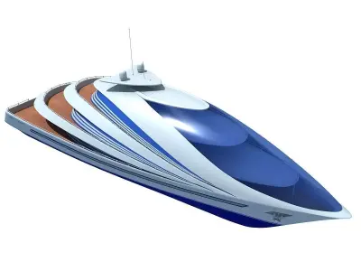 Futuristic Luxury Yacht 3 3D model