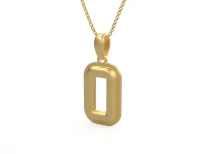 Model 1166 Number 0 Necklace Curved With Border 3D print model