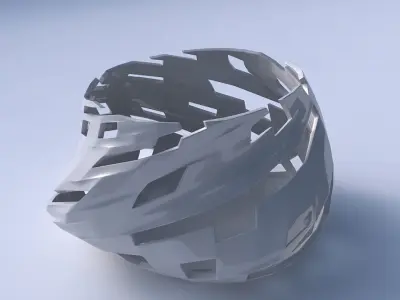 Bowl twisted elipse with cuts 3D print model