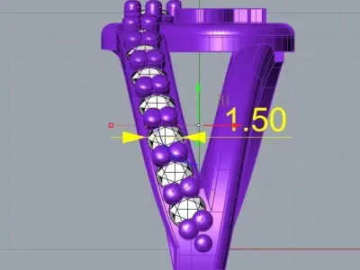 Anillo de 15 para dama-mujer -v- 3D print model