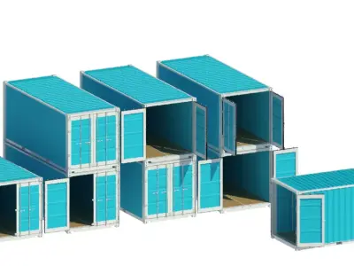 MS-07-PARAMETRIC CONTAINER 20 FEET 3D MODEL 3D model