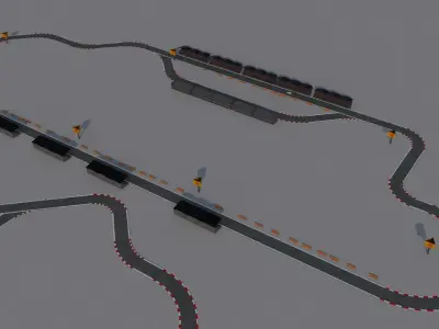 Race Track Package Low-poly 3D model