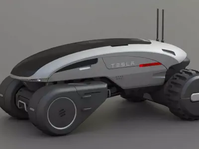 TESLA MARS ROVER RIGGED 3D model