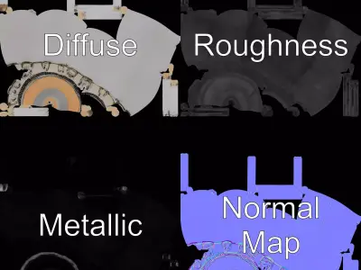 Metallic Satellite Prototype model pack Low-poly 3D model