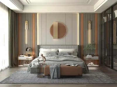 Modern Bedroom Scene 33 3D model