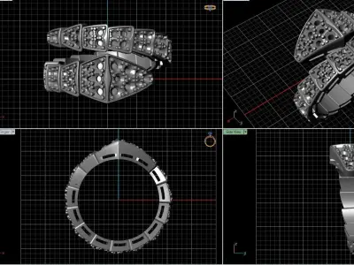 BVLGARI snake diamonds ring 3D print model