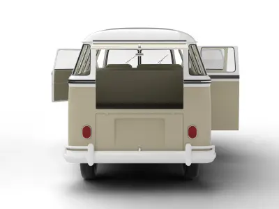 Volkswagen T1 Samba Bus 1950 HQ 3d model 3D model