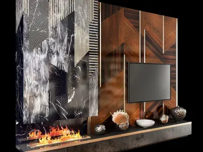 TV Wall Units set 04 3D model