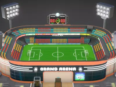 Cartoony football stadium 3D model