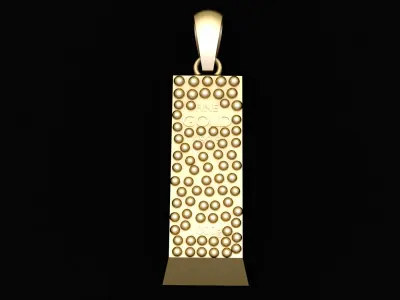gold bar pendant 3D print model