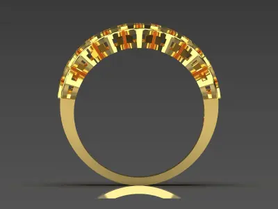  Yellow gold ring with floral design model gr0103 3D print model