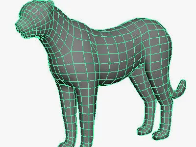 Low Poly Cheetah panther Low-poly 3D model