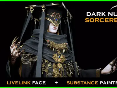 Dark Fantasy Nun - Mage - Wizard - Sorcerer Low-poly 3D model