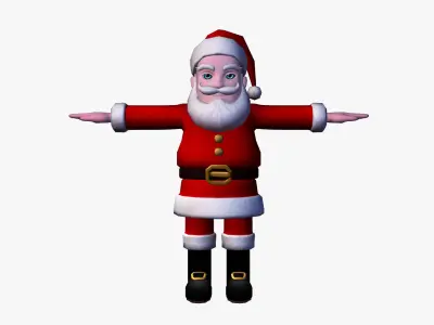 Santa Claus in red  Low-poly 3D model