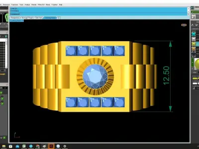 Luxury Square Diamond Ring 3D Jewelry Model 4279 3D print model