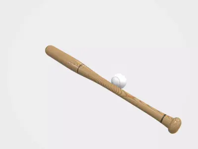 Highly detailed Baseball Bat PBR 3D model